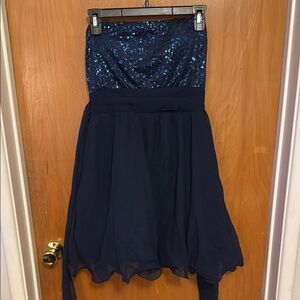 Elegant Navy Blue Sequin Skirt